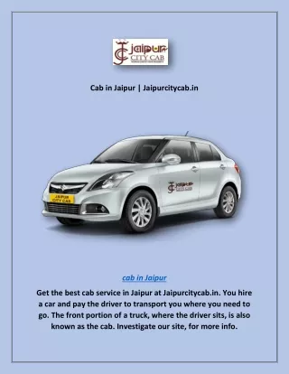 cab in jaipur jaipurcitycab in