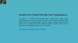Portable Power Station With Solar Panel  Sungoldsolar.us