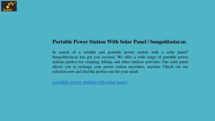 portable power station with solar panel