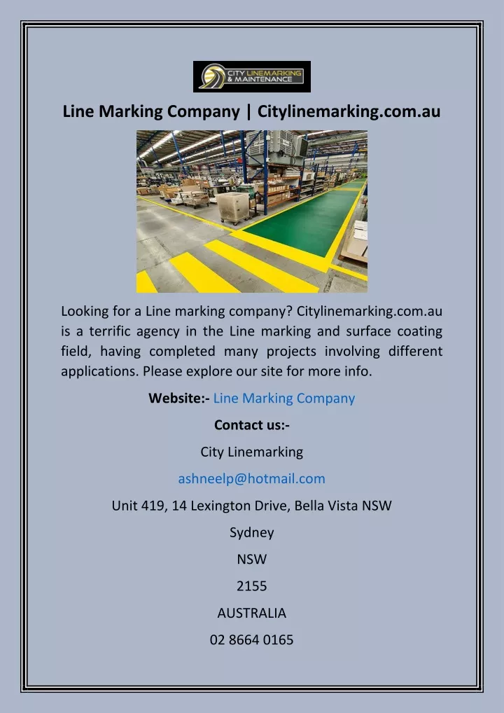 line marking company citylinemarking com au