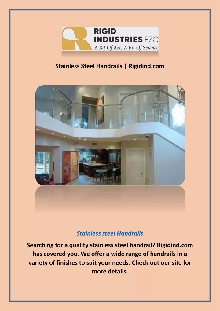 stainless steel handrails rigidind com