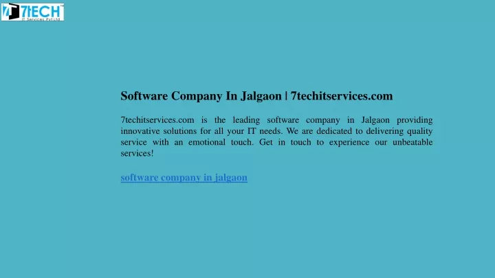 software company in jalgaon 7techitservices