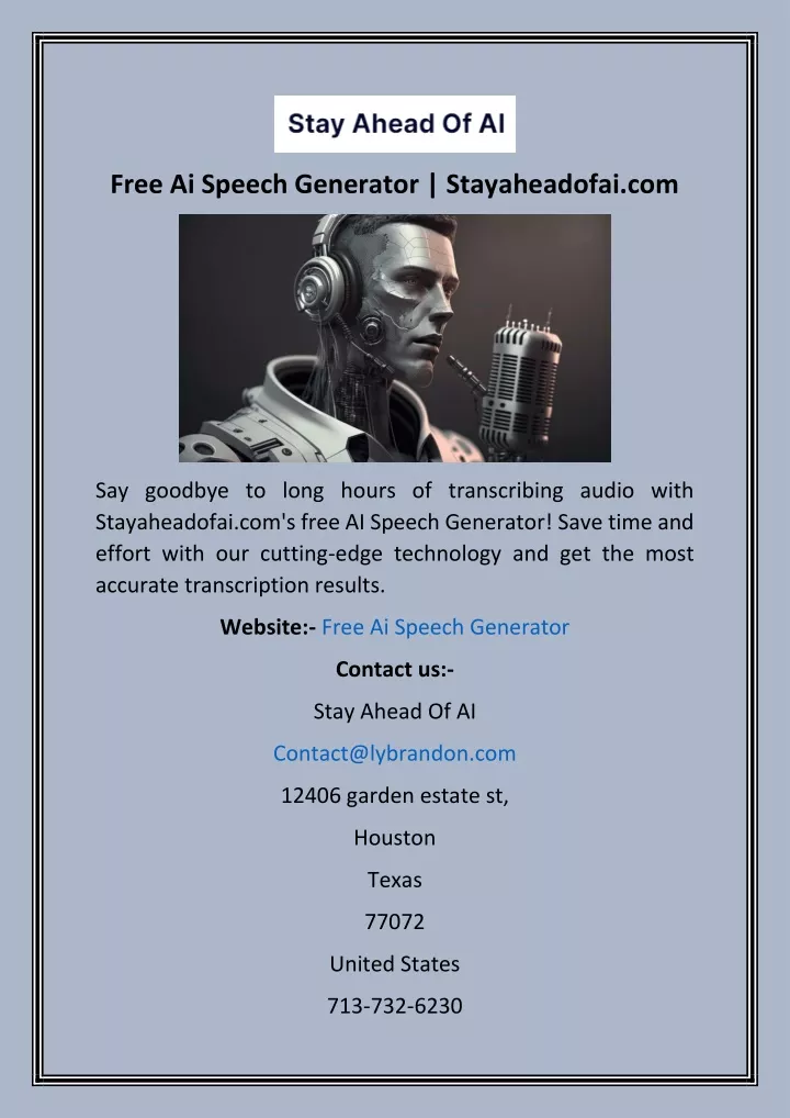 free ai speech generator stayaheadofai com
