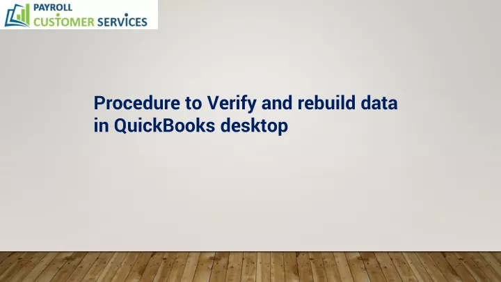 procedure to verify and rebuild data