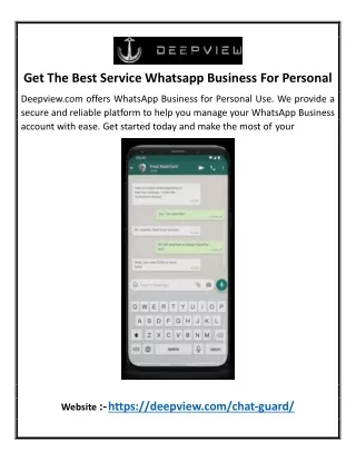 Get The Best Service Whatsapp Business For Personal