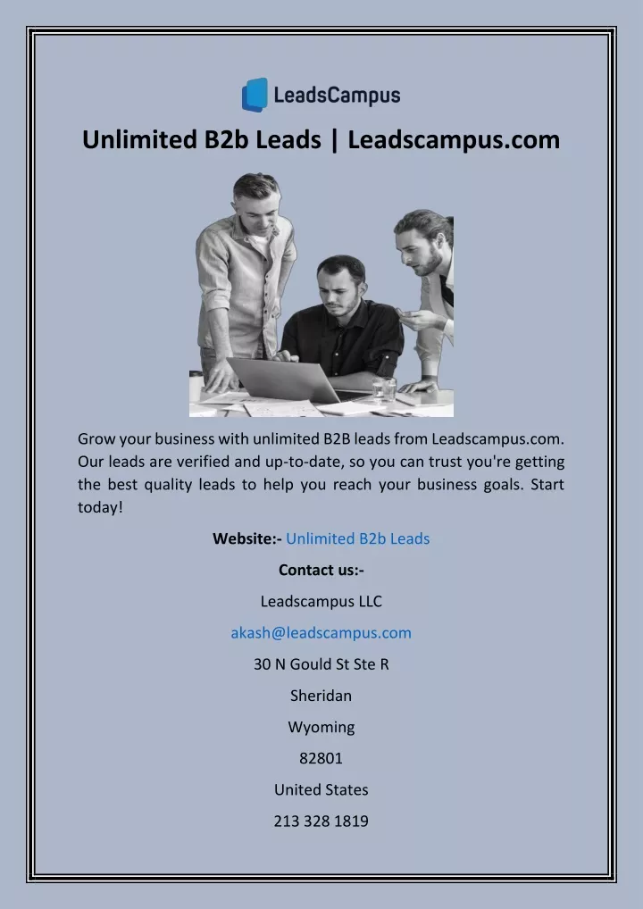 unlimited b2b leads leadscampus com