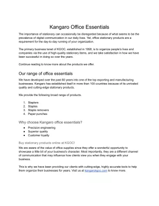 kangaro office essentials