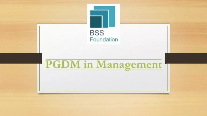 pgdm in management