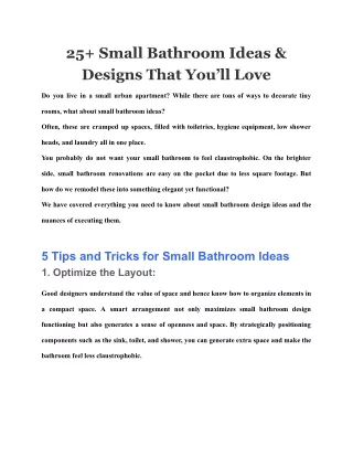 25  Small Bathroom Ideas & Designs That You’ll Love
