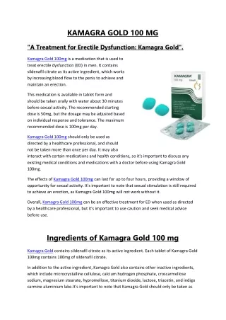 KAMAGRA GOLD 100 MG