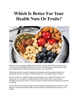 Which Is Better For Your Health Nuts Or Fruits_