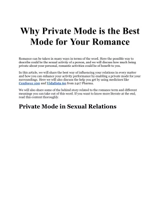 Why Private Mode is the Best Mode for Your Romance