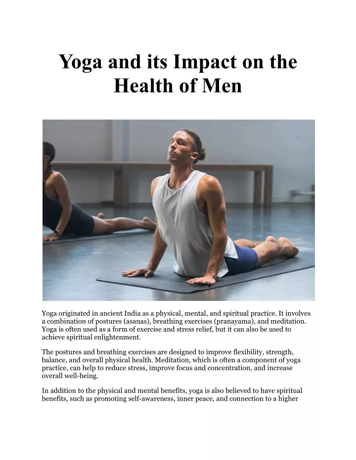 yoga and its impact on the health of men