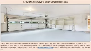 a few effective ways to clean garage floor epoxy