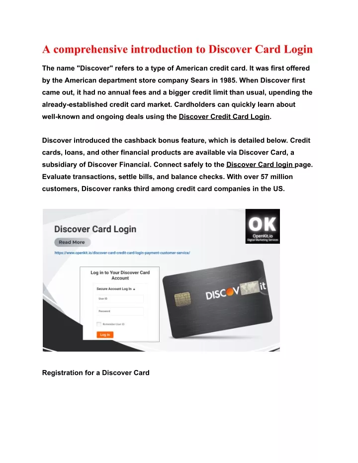 a comprehensive introduction to discover card
