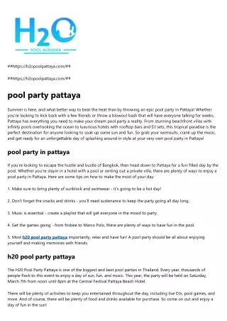 pattaya pool party