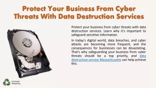 Data Destruction Service Massachusetts