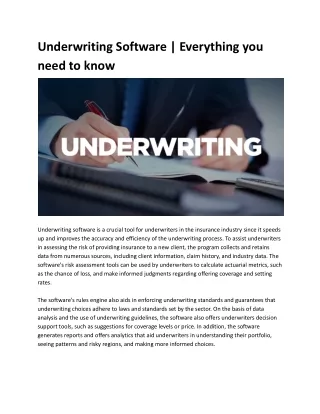 Underwriting Software | Everything you need to know
