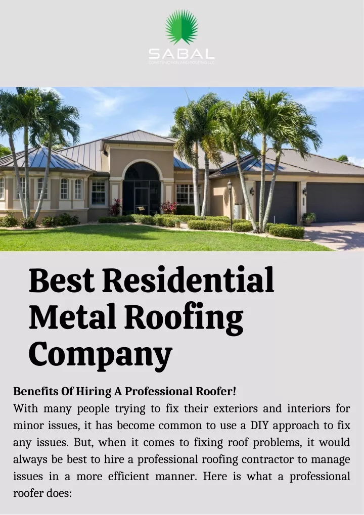 best residential metal roofing company