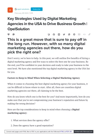 Solutions for Your Business: Leading Digital Marketing Agencies in the usa