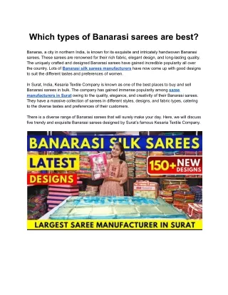 Which types of Banarasi sarees are best