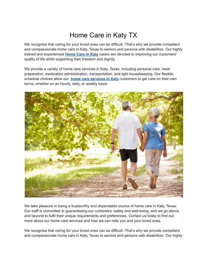 home care in katy tx