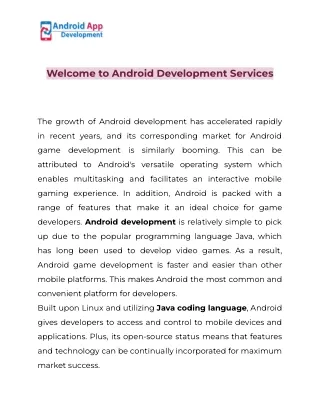 Android Development Services Company | www.androidapp-development.com
