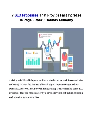 7 seo processes that provide fast increase