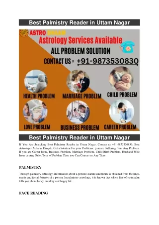 best palmistry reader in uttam nagar