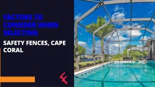 Secure Your Pool Area with Pool Safety Fences in Cape Coral