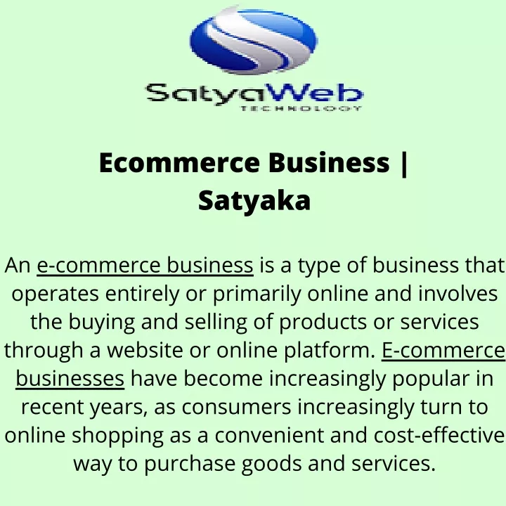 ecommerce business satyaka