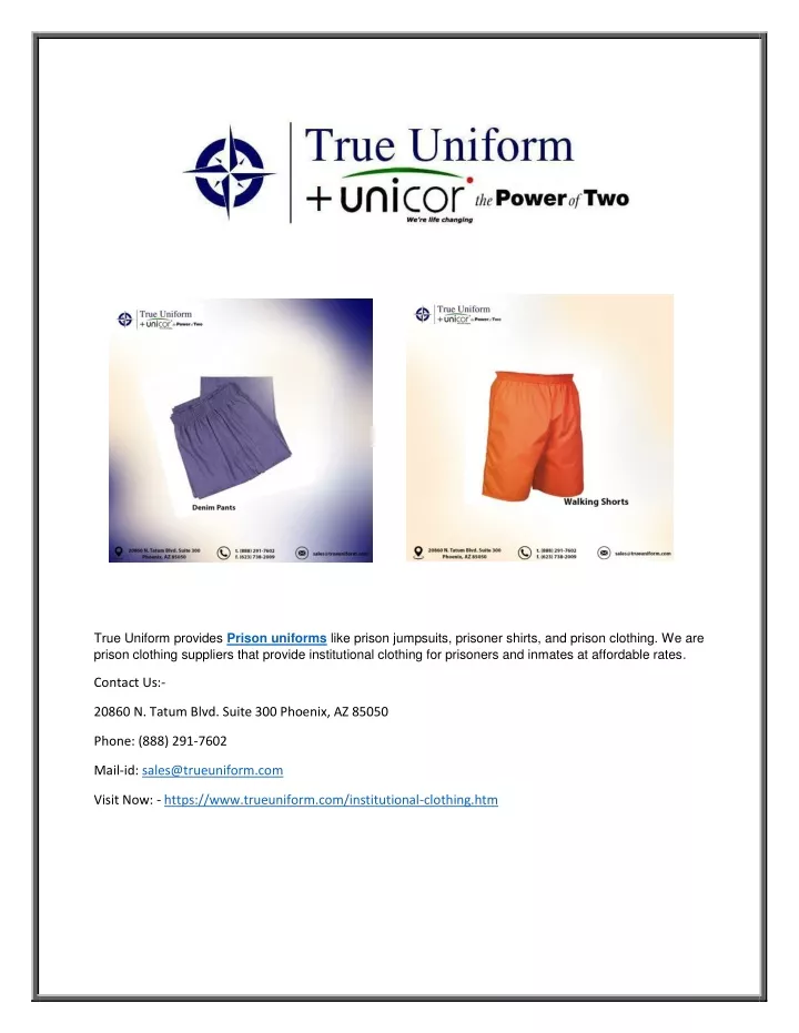 true uniform provides prison uniforms like prison