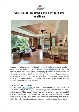quick tips for smooth planning of your home