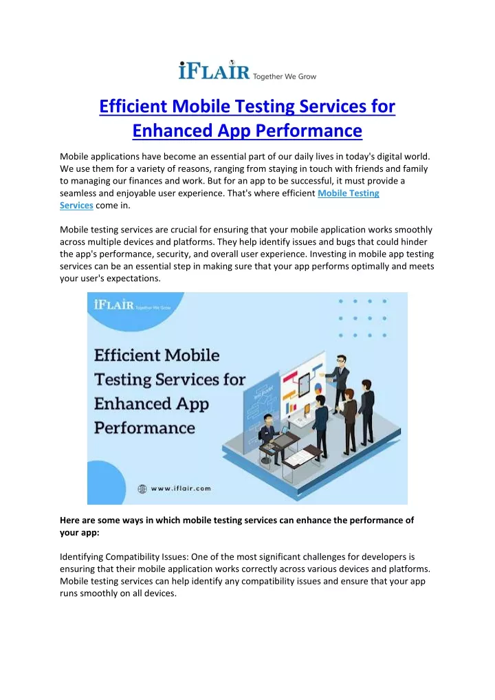 efficient mobile testing services for enhanced