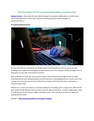 best ethical hackers for hire professional email