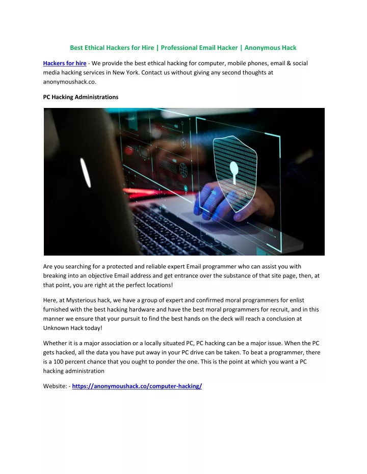 best ethical hackers for hire professional email