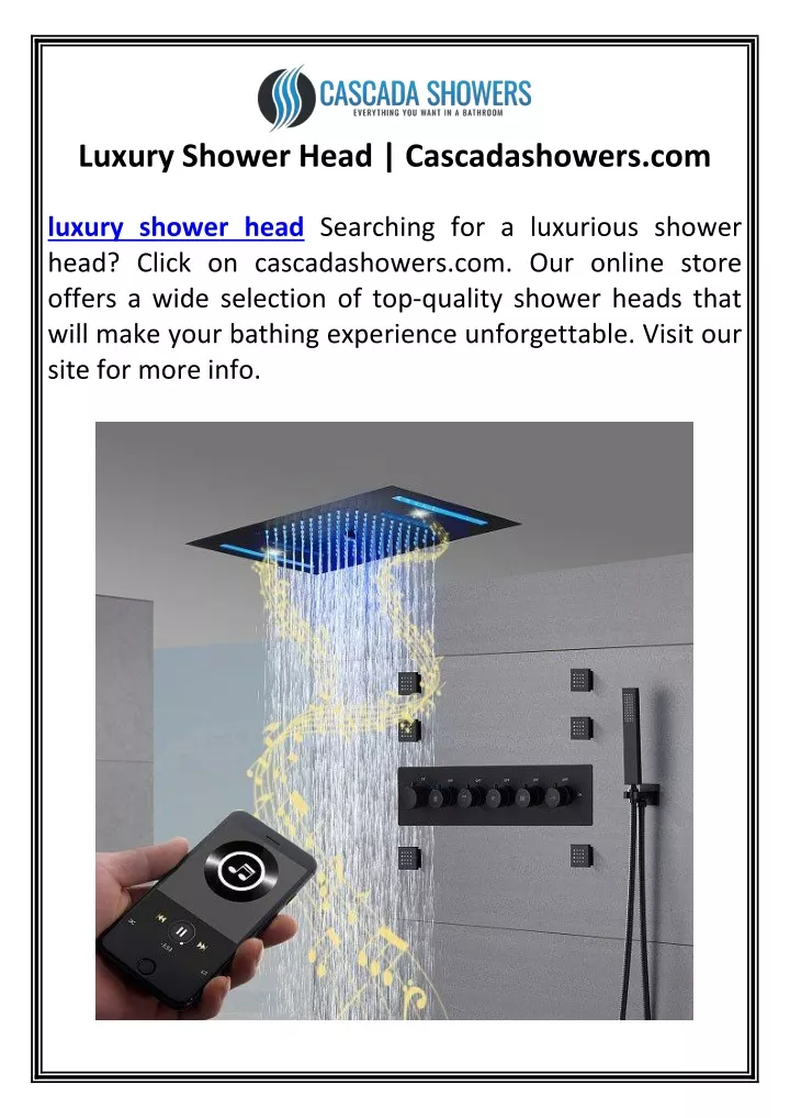 luxury shower head cascadashowers com
