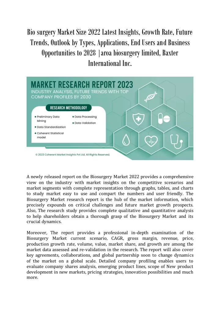 bio surgery market size 2022 latest insights