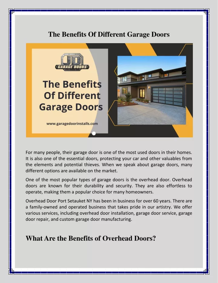 the benefits of different garage doors