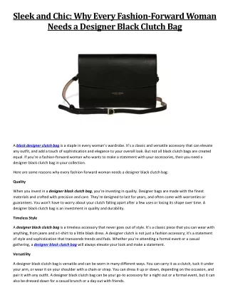 Sleek and Chic Why Every Fashion-Forward Woman Needs a Designer Black Clutch Bag-PDF