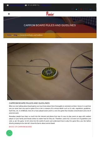 Carrom Board Rules and Guidelines _ Precisesports Blog