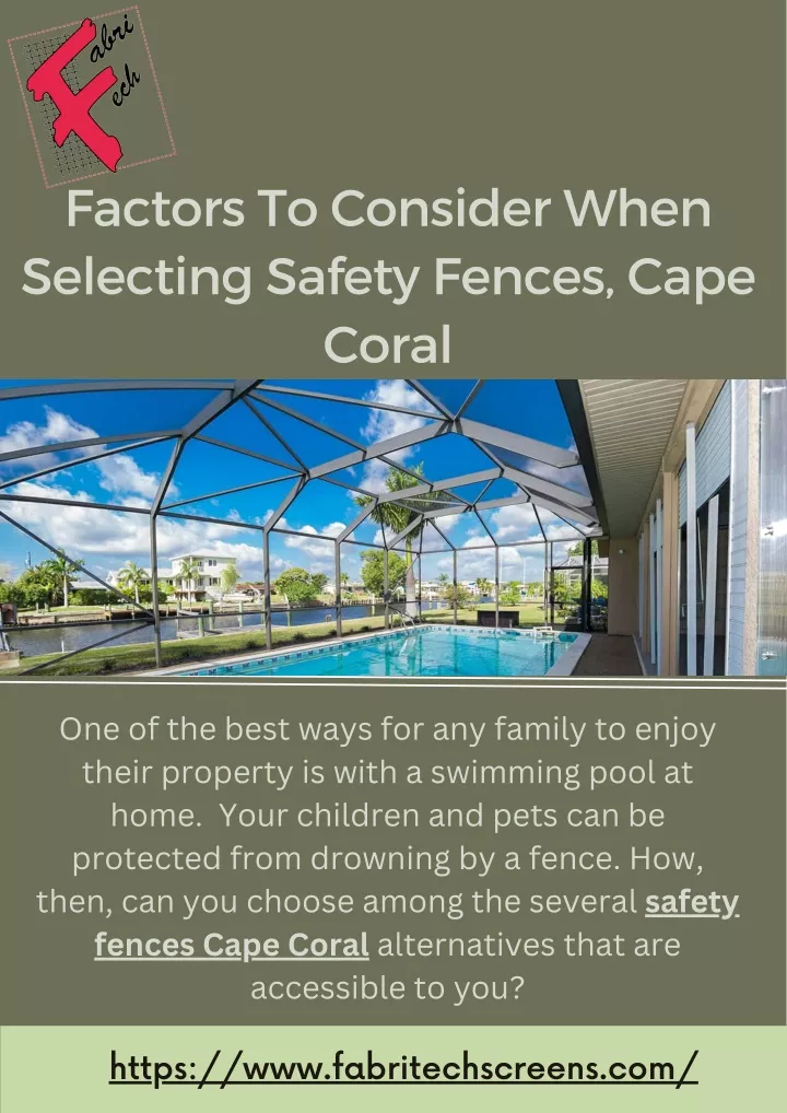 factors to consider when selecting safety fences