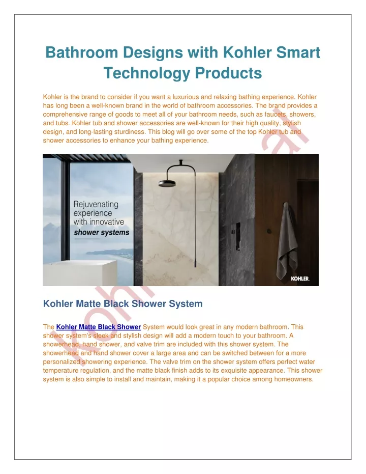 bathroom designs with kohler smart technology