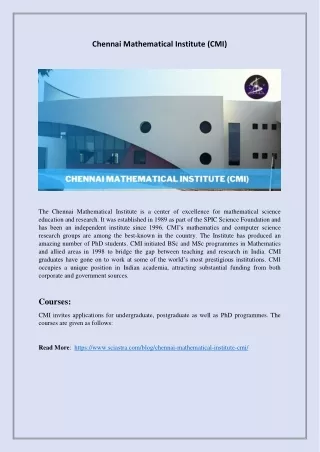 Chennai Mathematical Institute