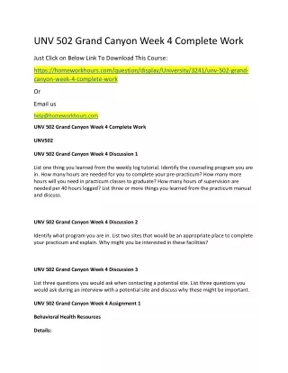 unv 502 grand canyon week 4 complete work