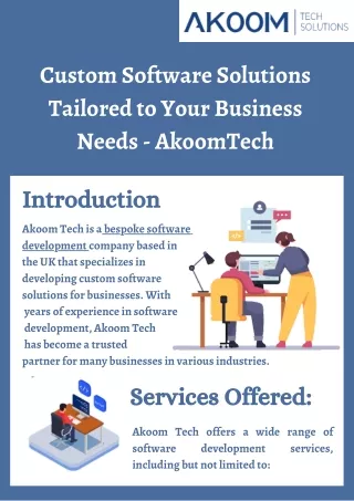 Custom Software Solutions Tailored to Your Business Needs - AkoomTech