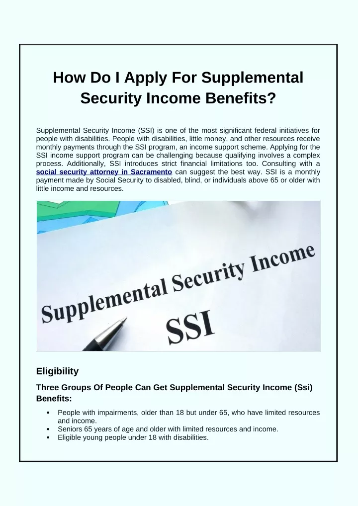 how do i apply for supplemental security income