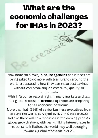 What are the economic challenges for IHAs in 2023