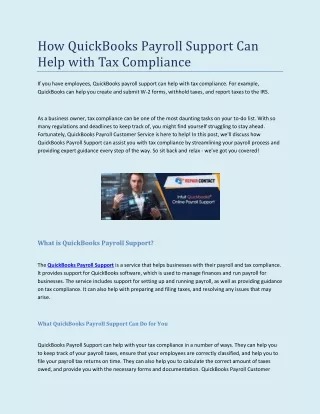 how quickbooks payroll support can help with