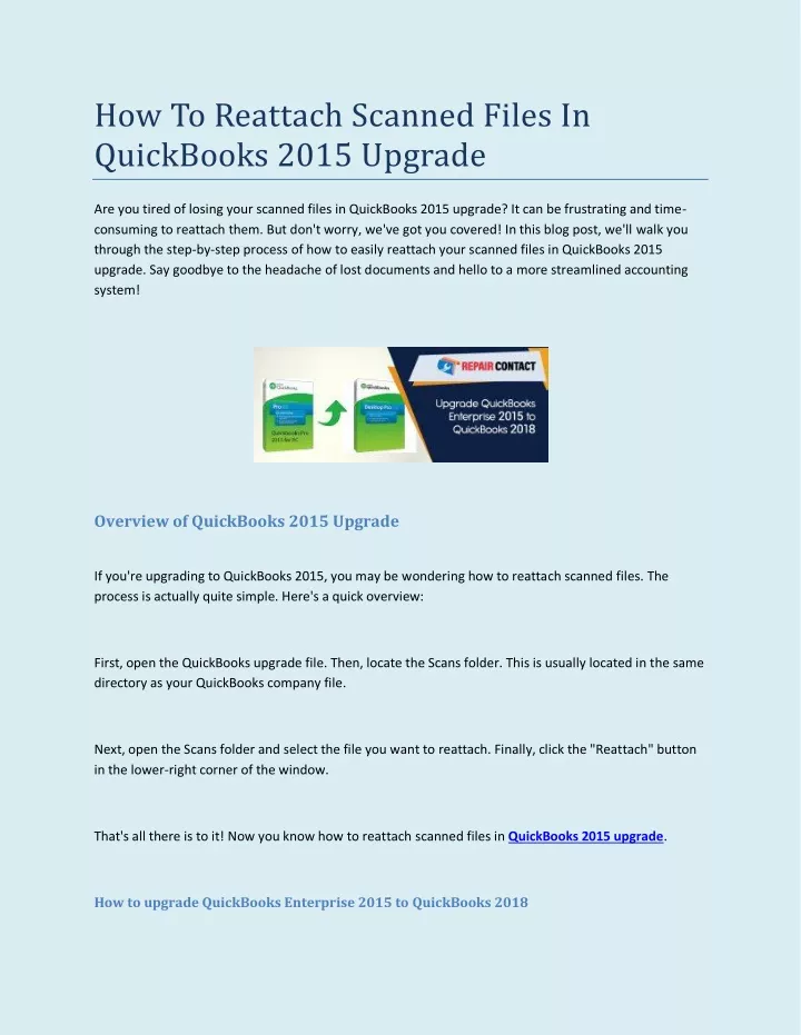 how to reattach scanned files in quickbooks 2015
